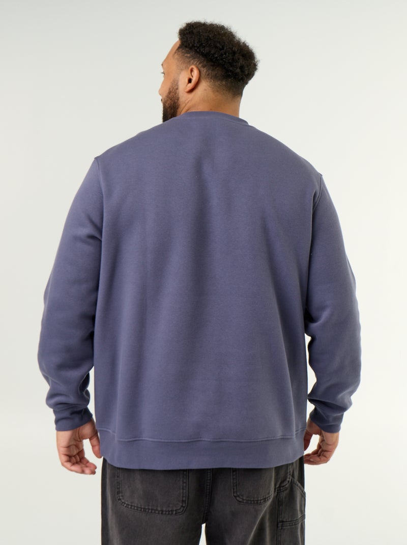 Printed Fleece Sweatshirt Blue - Kiabi