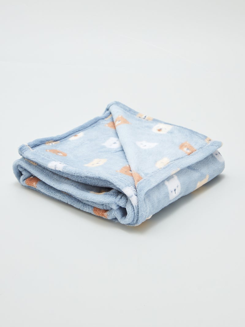 Printed Fleece/Plush Blanket BLUE - Kiabi