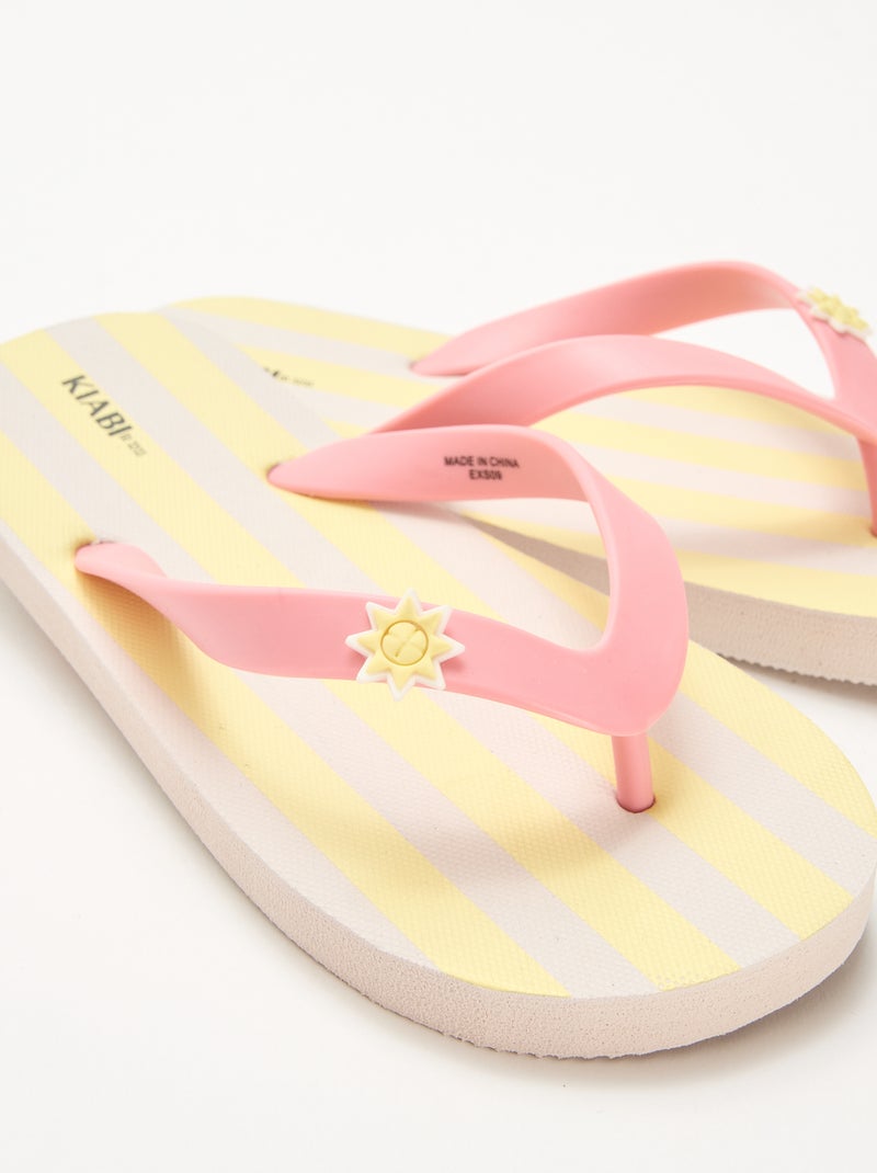 Printed Flip-Flops Yellow - Kiabi