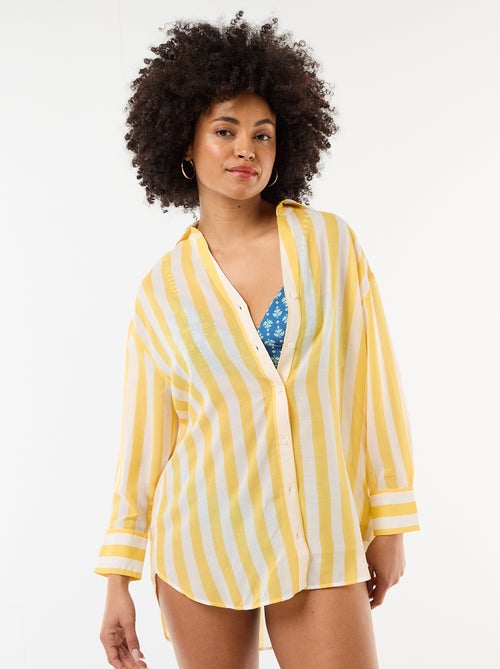 Printed flowing beach shirt - Kiabi