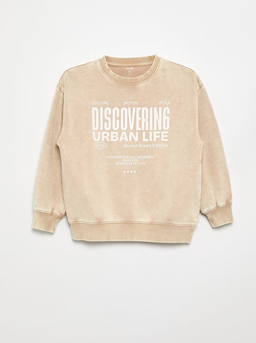 Printed French Terry Sweatshirt - Kiabi Printed French Terry Sweatshirt - Kiabi