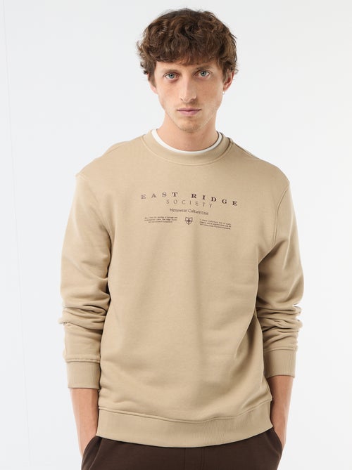 Printed Front and Back Lightweight Fleece Sweatshirt - Kiabi
