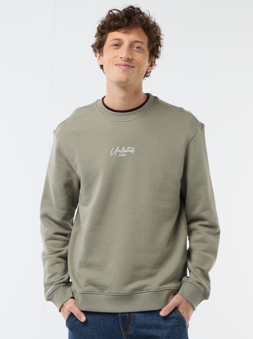 Printed Front and Back Lightweight Fleece Sweatshirt - Kiabi
