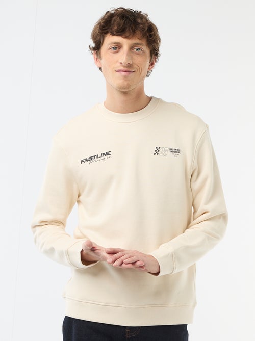 Printed Front and Back Lightweight Fleece Sweatshirt - Kiabi