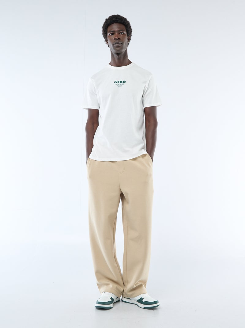 Printed Front and Back Short-Sleeve Jersey T-shirt White - Kiabi