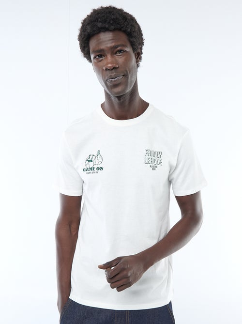 Printed Front and Back Short-Sleeve Jersey T-shirt - Kiabi