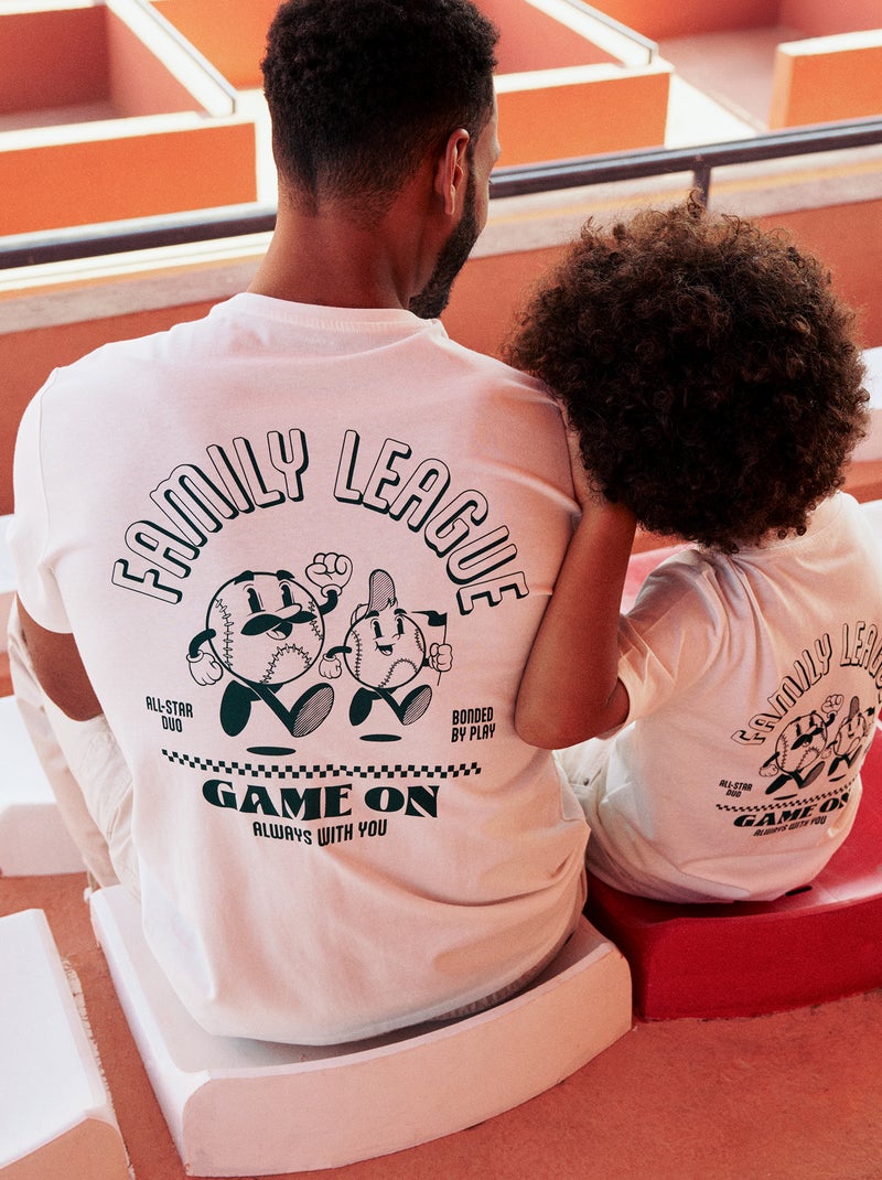 Printed Front and Back Short-Sleeve Jersey T-shirt White - Kiabi