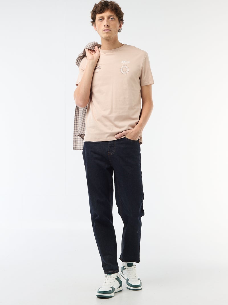 Printed Graphic T-shirt Beige - Kiabi
