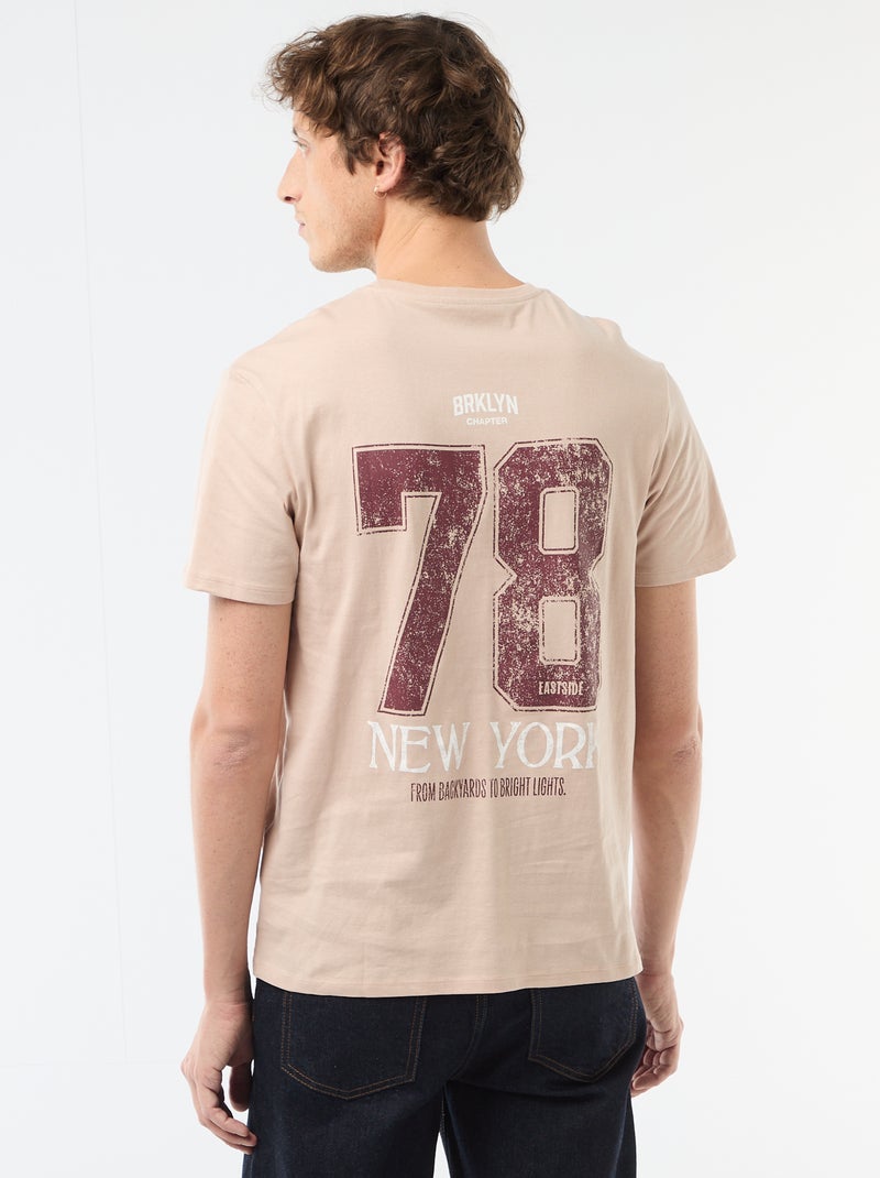 Printed Graphic T-shirt Beige - Kiabi
