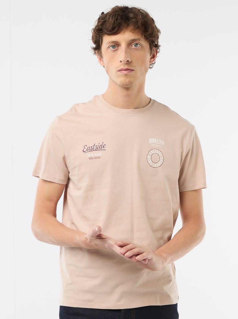 Printed Graphic T-shirt Beige - Kiabi