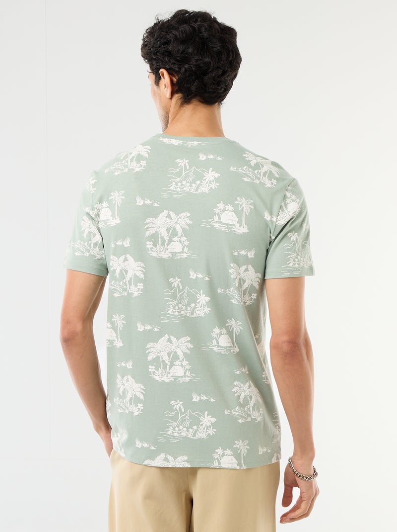 Printed Graphic T-shirt Green - Kiabi