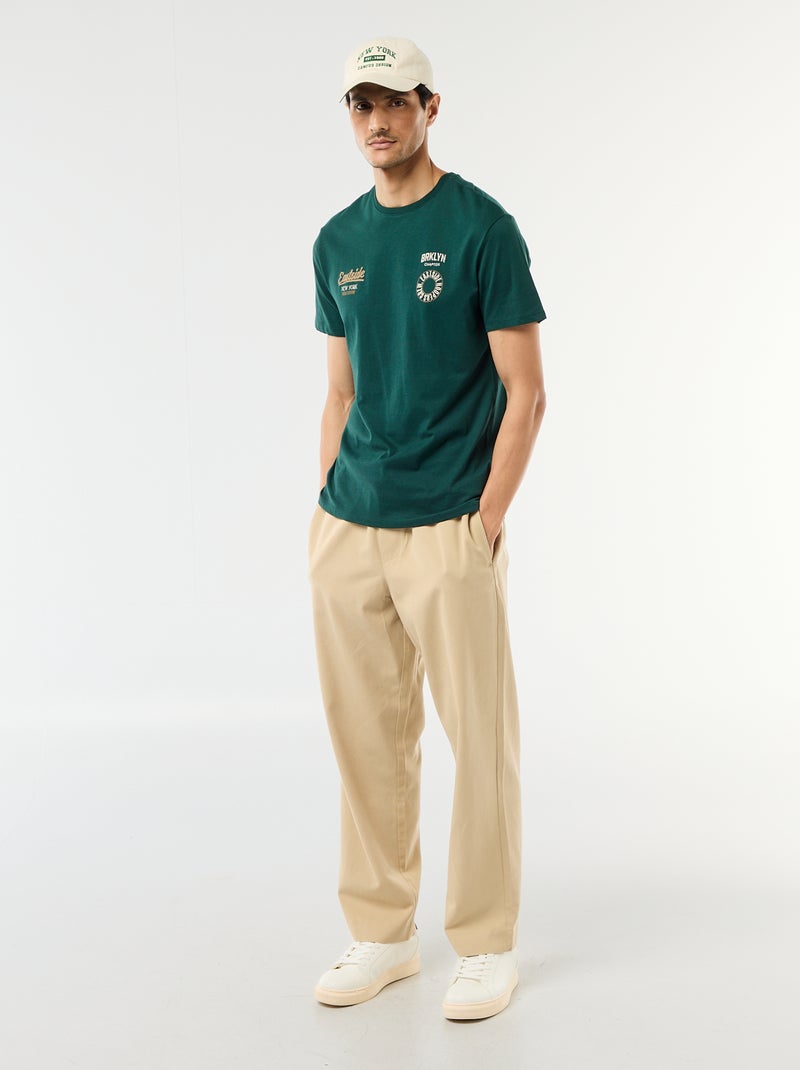 Printed Graphic T-shirt Green - Kiabi