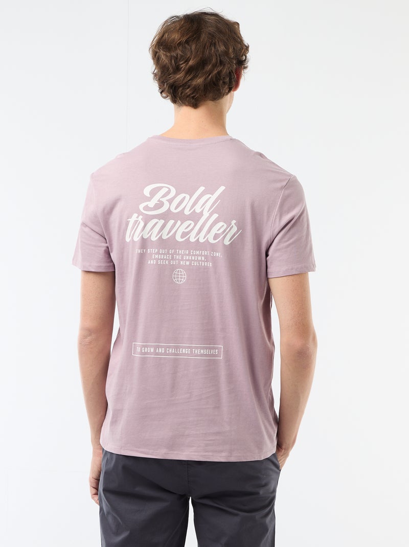 Printed Graphic T-shirt Purple - Kiabi