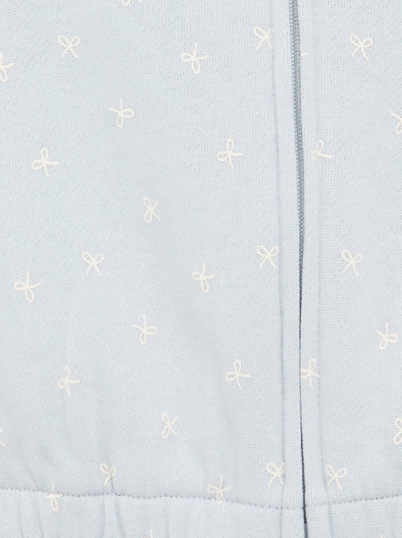 Printed Hooded Sweatshirt Blue - Kiabi