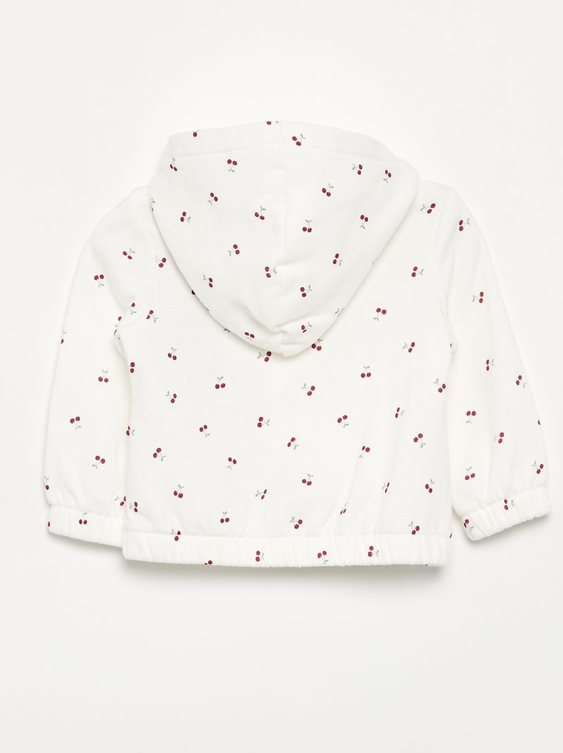 Printed Hooded Sweatshirt White - Kiabi