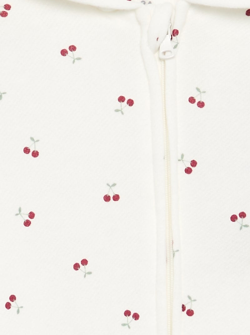 Printed Hooded Sweatshirt White - Kiabi