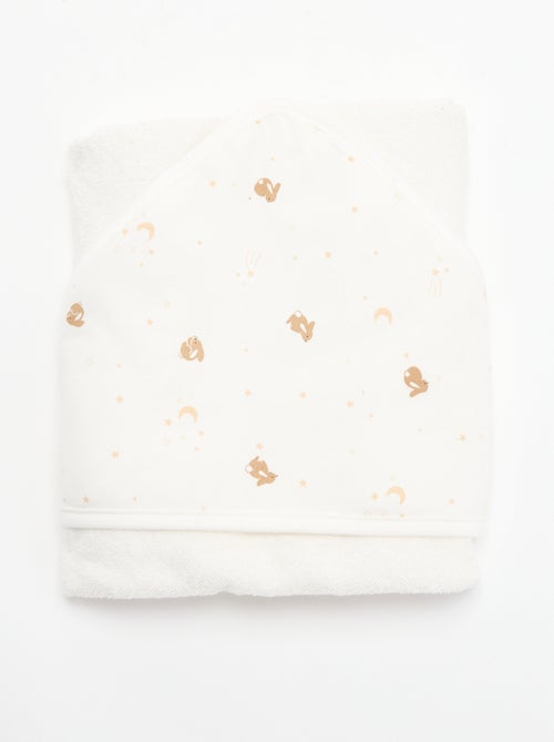 Printed jersey cotton and fleece blanket - Kiabi