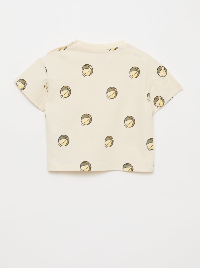 Printed Jersey Short-Sleeve T-Shirt White - Kiabi
