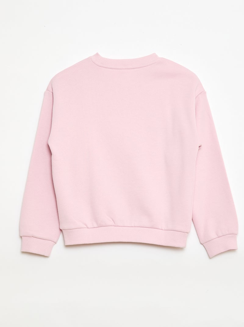 Printed Light French Terry Sweatshirt Pink - Kiabi