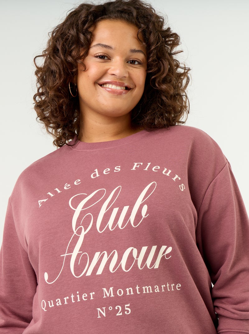 Printed Lightweight French Terry Sweatshirt Pink - Kiabi