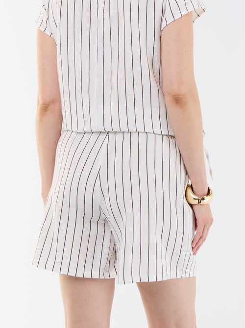 Printed linen maternity shorts - Kiabi