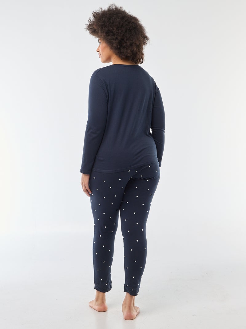 Printed Long Pajama Set - 2 pieces Blue - Kiabi