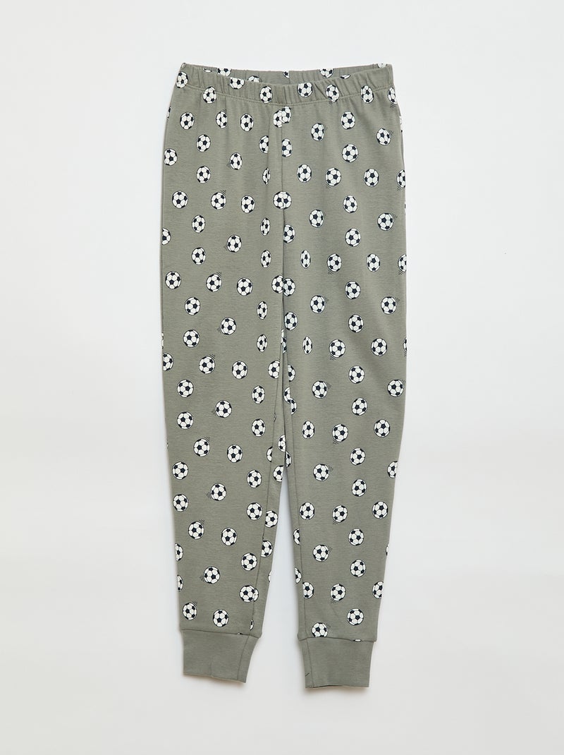 Printed Long Pyjama Set - 2 pieces Grey - Kiabi
