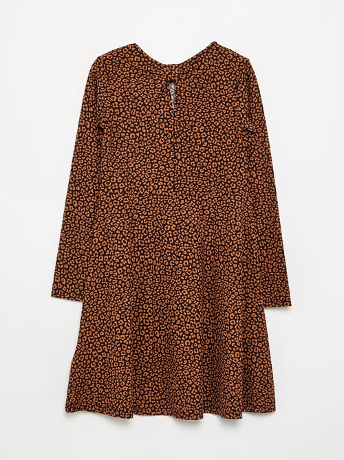 Printed long-sleeved dress - Kiabi