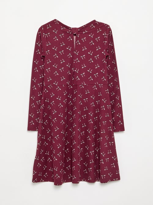 Printed long-sleeved dress - Kiabi