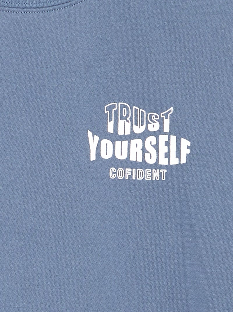 Printed long-sleeved sweatshirt Blue - Kiabi