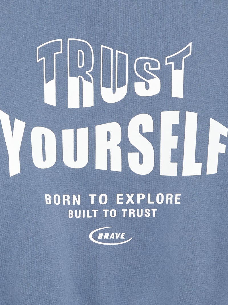 Printed long-sleeved sweatshirt Blue - Kiabi