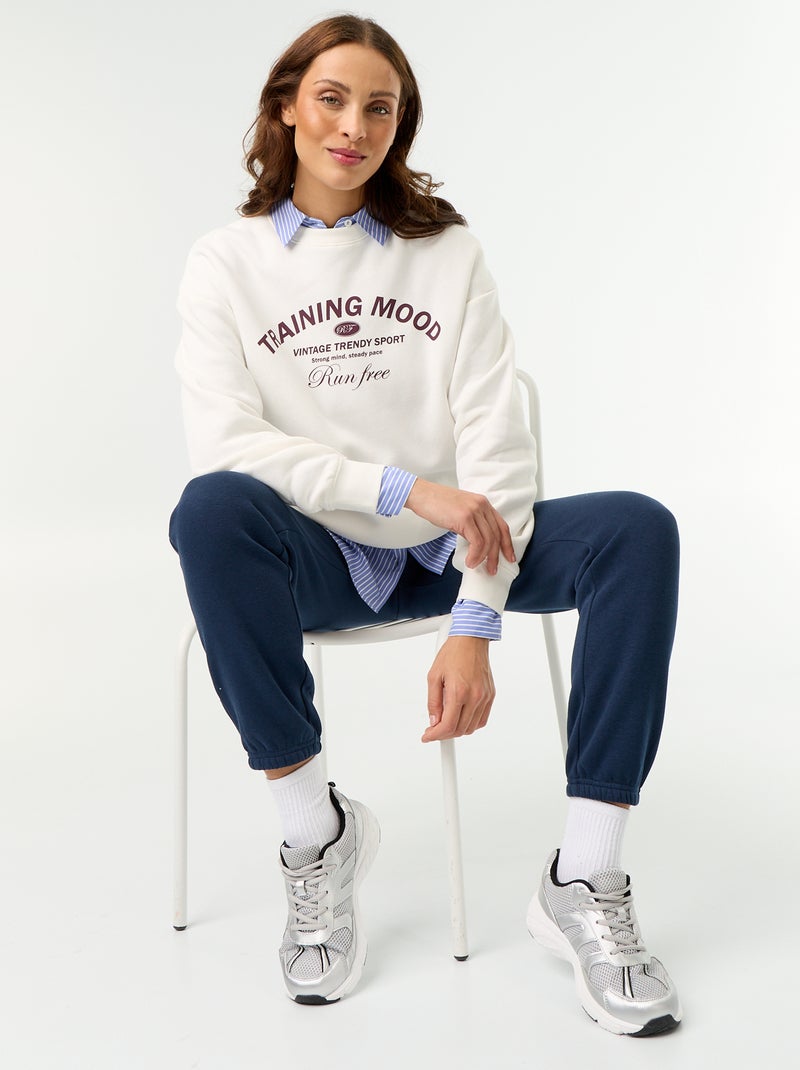 Printed long-sleeved sweatshirt White - Kiabi