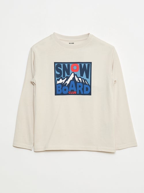 Printed long-sleeved T-shirt - Kiabi
