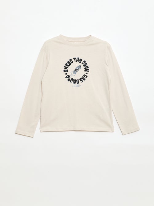 Printed long-sleeved T-shirt - Kiabi