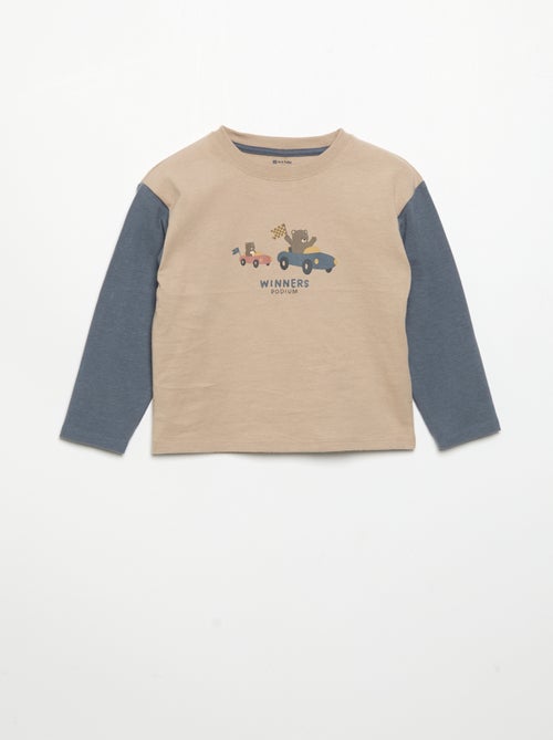 Printed long-sleeved T-shirt - Kiabi
