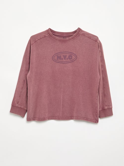 Printed long-sleeved T-shirt - Kiabi Printed long-sleeved T-shirt - Kiabi