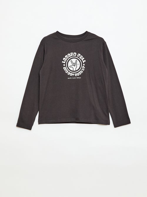 Printed long-sleeved T-shirt - Kiabi
