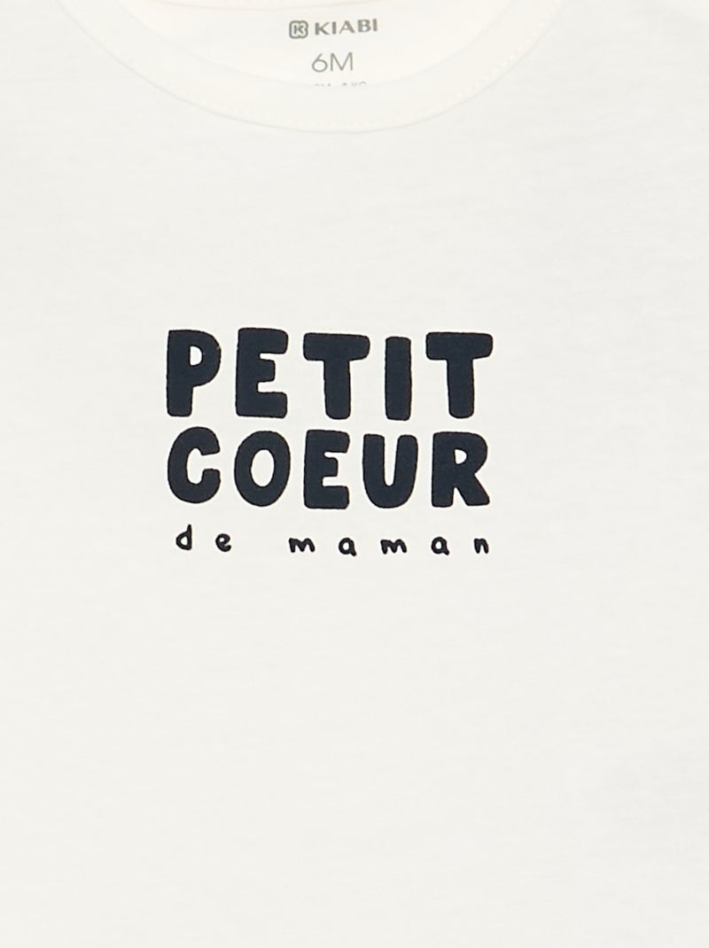 Printed Long-Sleeved T-Shirt White - Kiabi