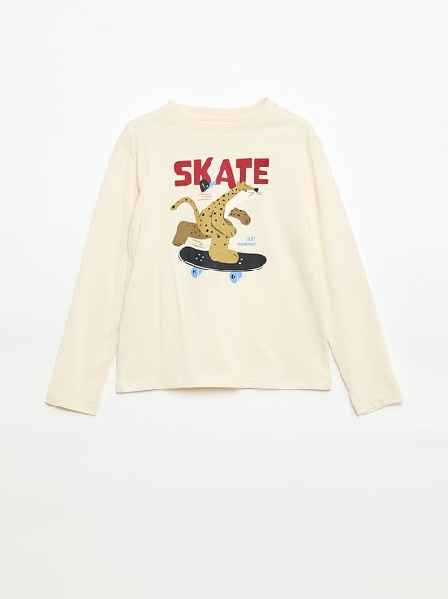 Printed long-sleeved T-shirt - Kiabi