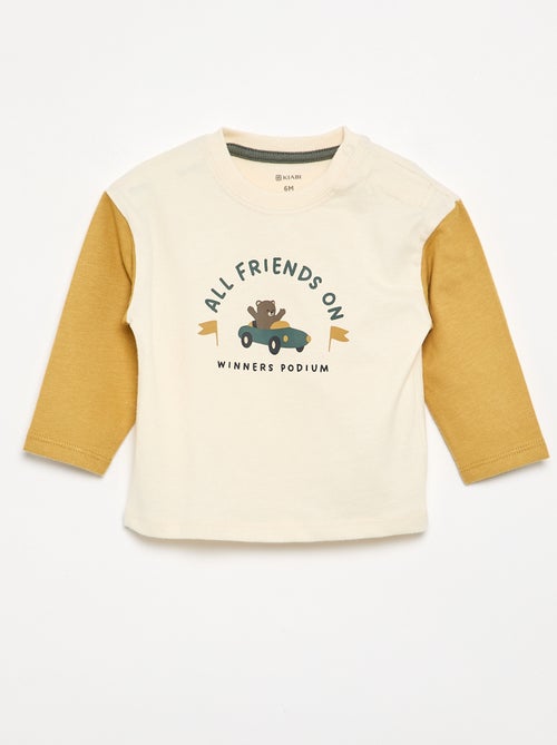 Printed long-sleeved T-shirt - Kiabi