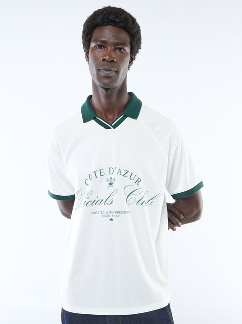 Printed Message Polo T-Shirt - Kiabi