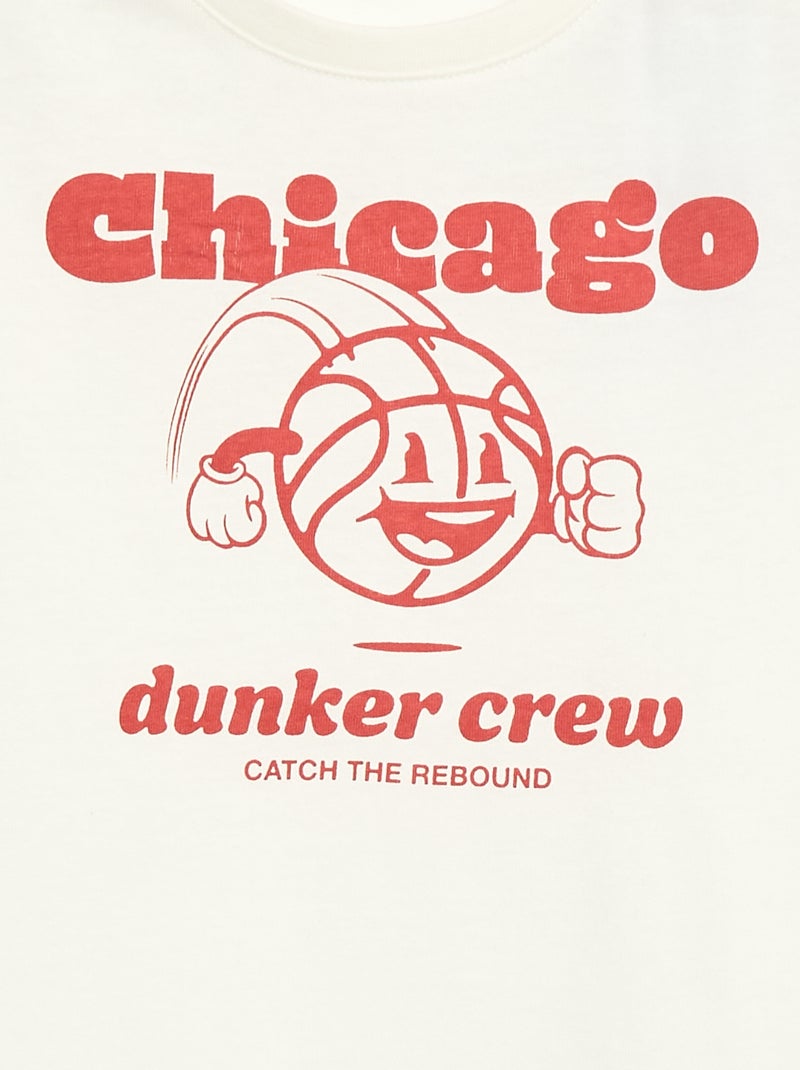 Printed Message T-Shirt White - Kiabi