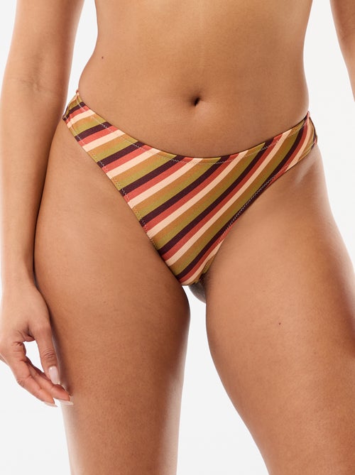 Printed Microfiber Thong Swimsuit Bottom - Kiabi