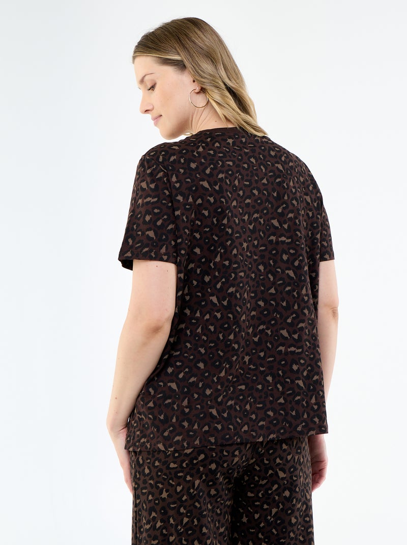 Printed nursing t-shirt Brown - Kiabi