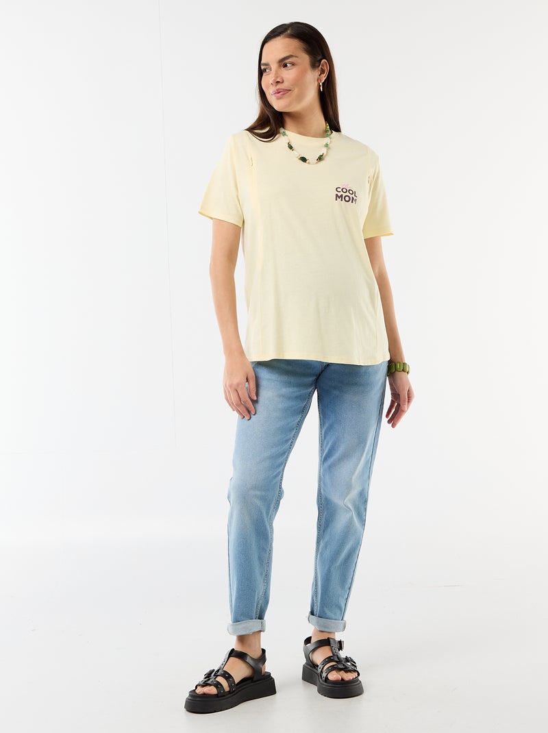 Printed Nursing T-shirt Yellow - Kiabi