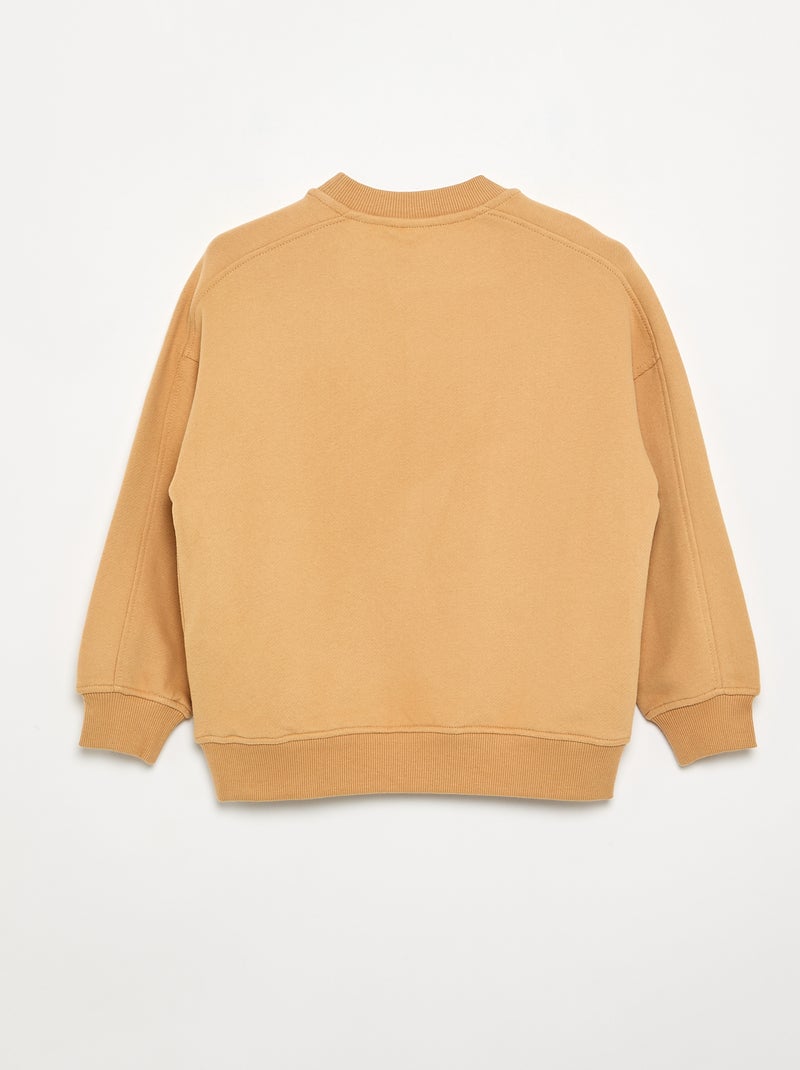Printed Oversized Sweatshirt Beige - Kiabi
