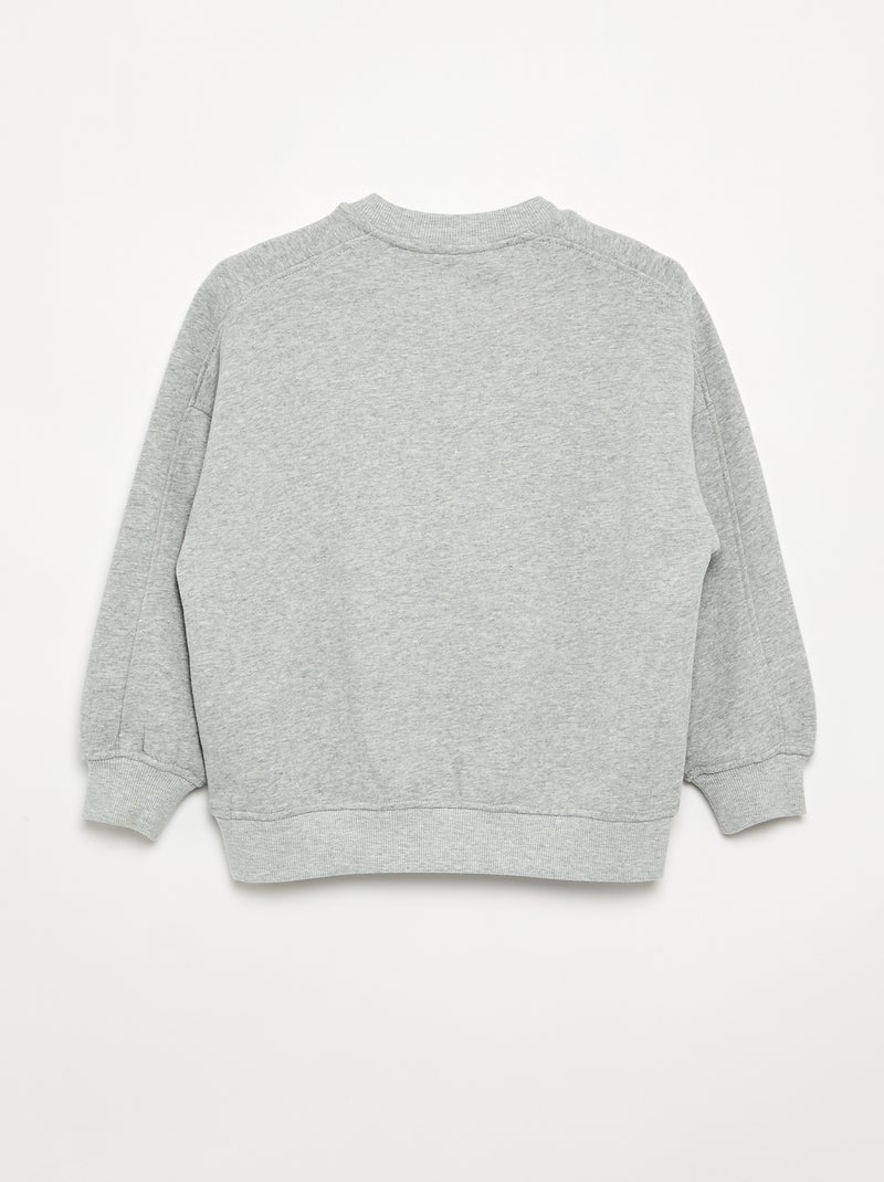 Printed Oversized Sweatshirt Grey - Kiabi