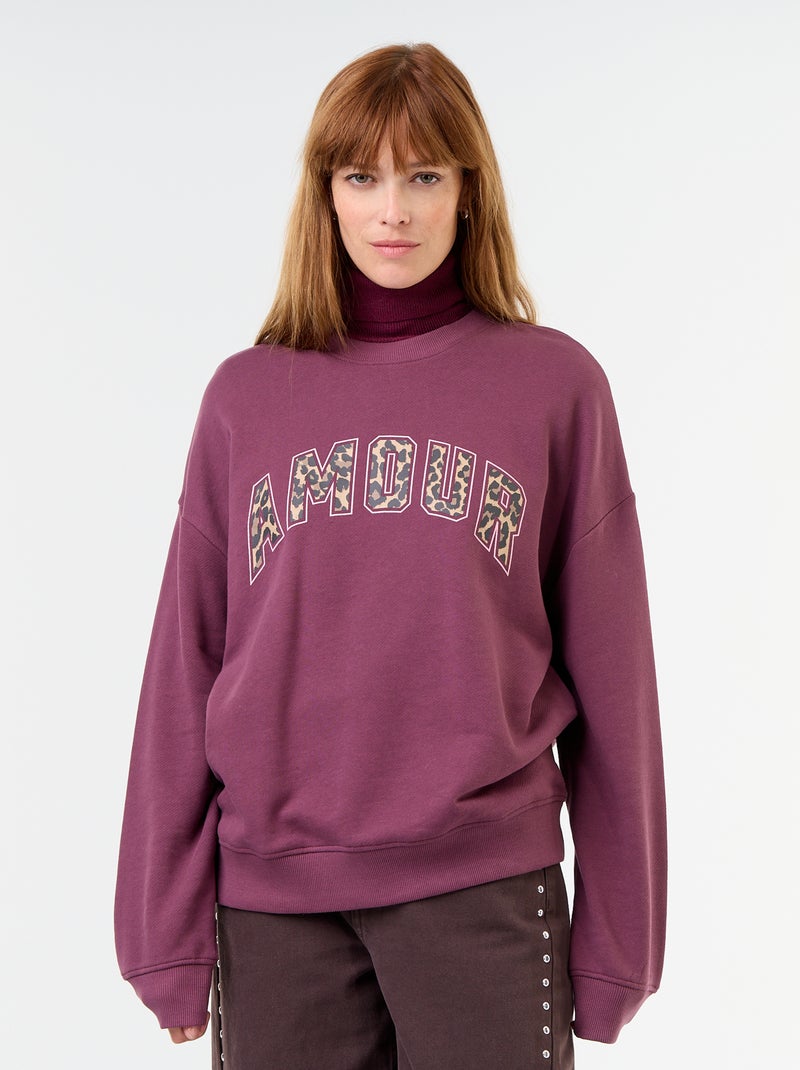 Printed oversized sweatshirt Pink - Kiabi