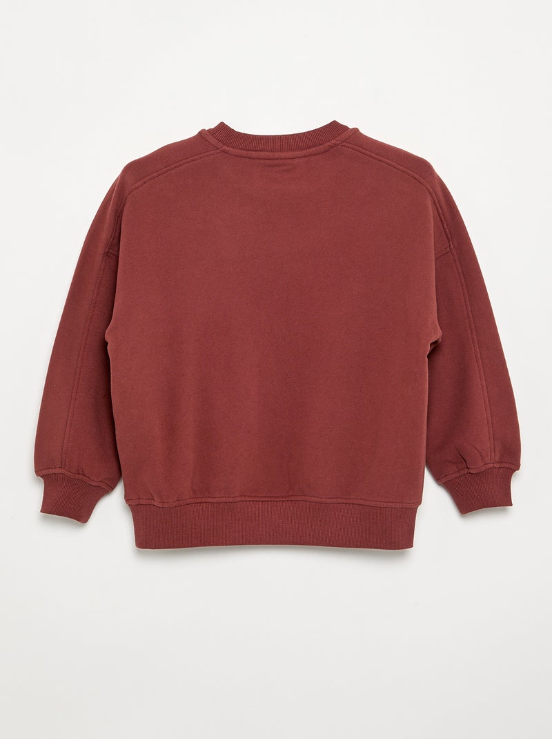 Printed Oversized Sweatshirt Red - Kiabi