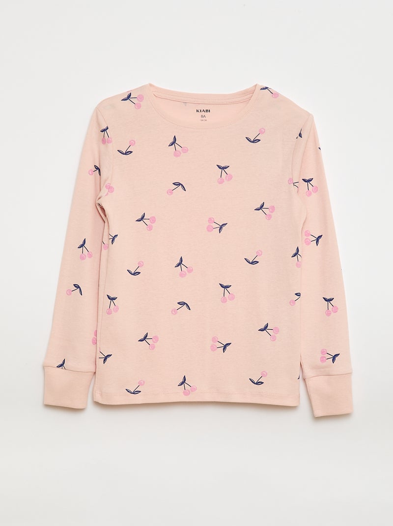Printed Pajama Set - T-shirt + Pants - 2 pieces Pink - Kiabi